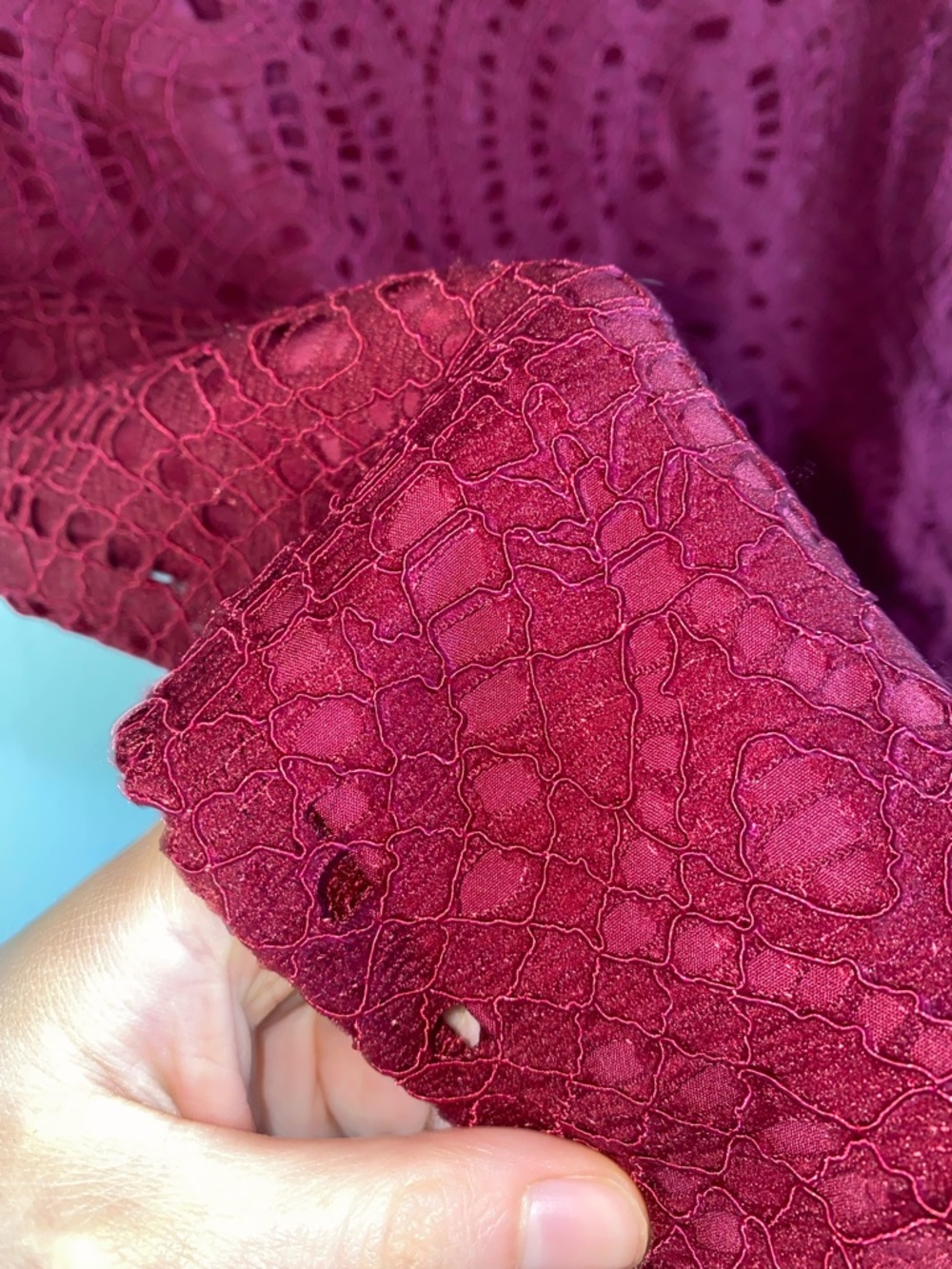 🛍️ NWT J. Crew Dress Size 0 Lace Overlay 3/4 Sleeve Red Burgundy! - Picture 3 of 10